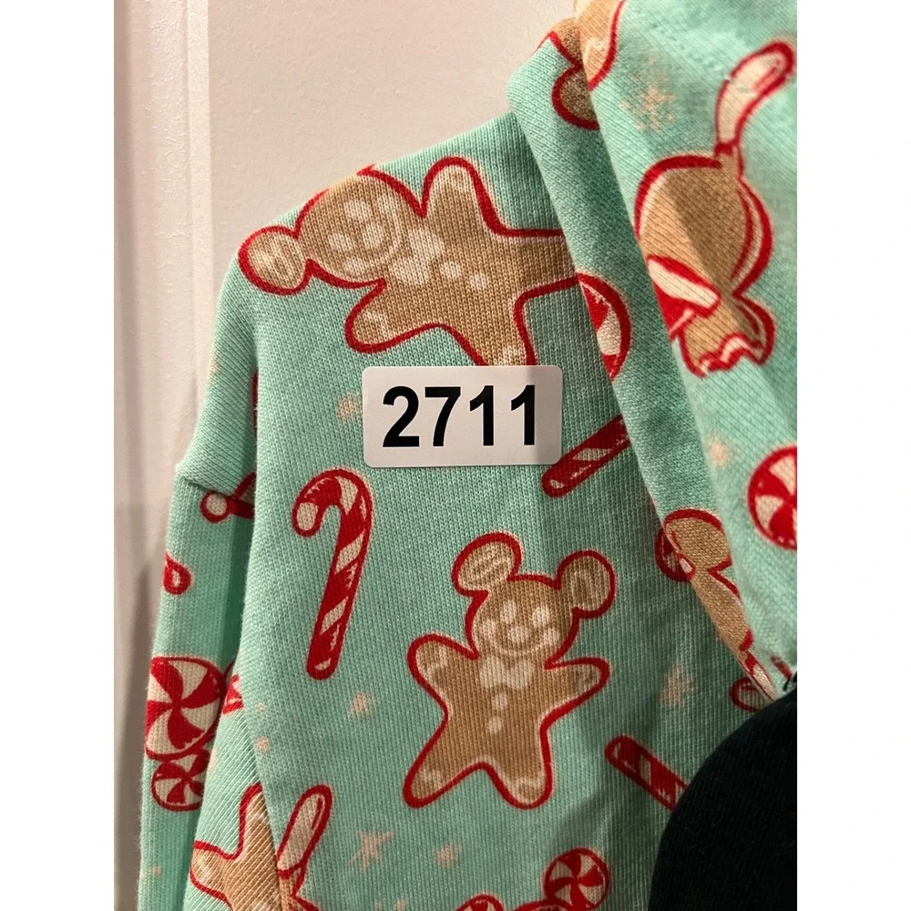 Disney Adult Pajamas Gingerbread Mickey Mouse Mint Green Size Medium